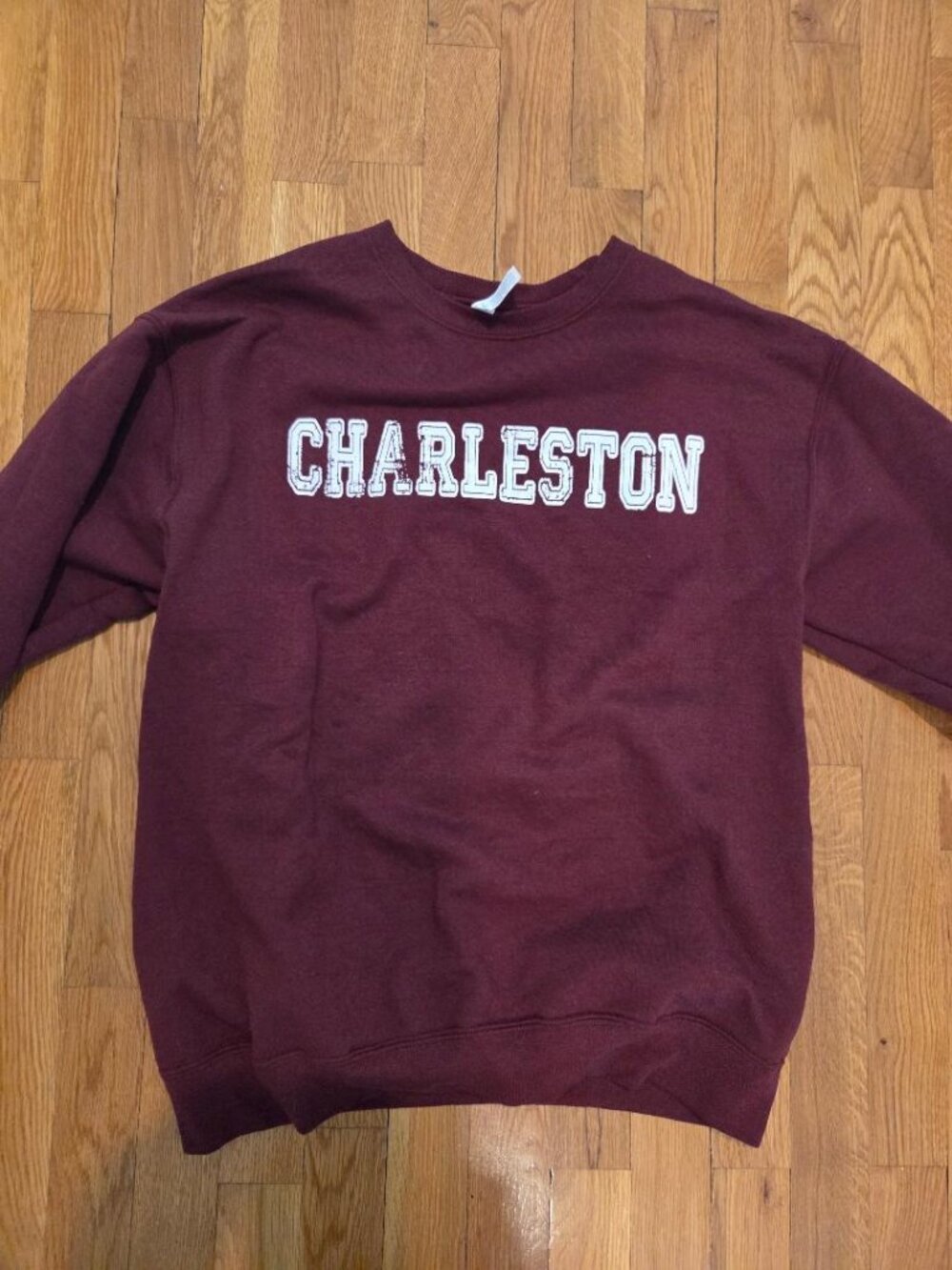Charleston Cougar Burnout print sweatshirt-CREW NECK